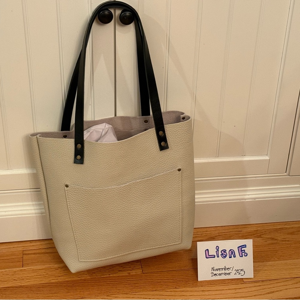 Portland Leather Goods Medium YOGURTH Tote with Black Handles